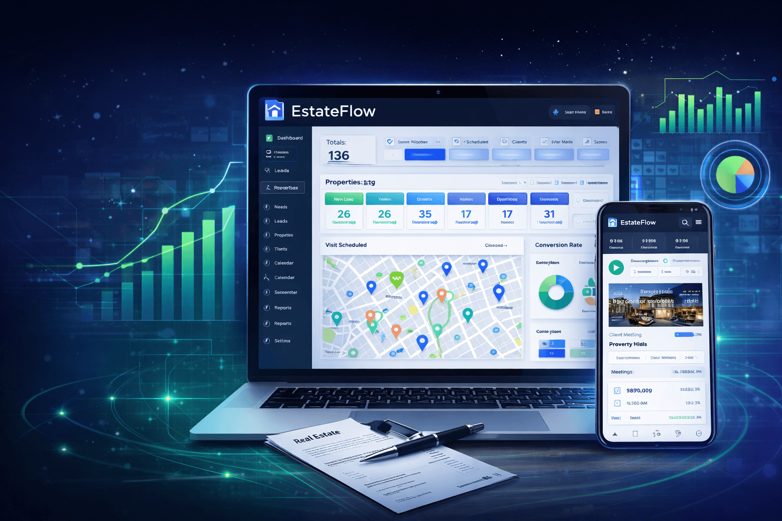 EstateFlow — Custom Real Estate CRM image 1